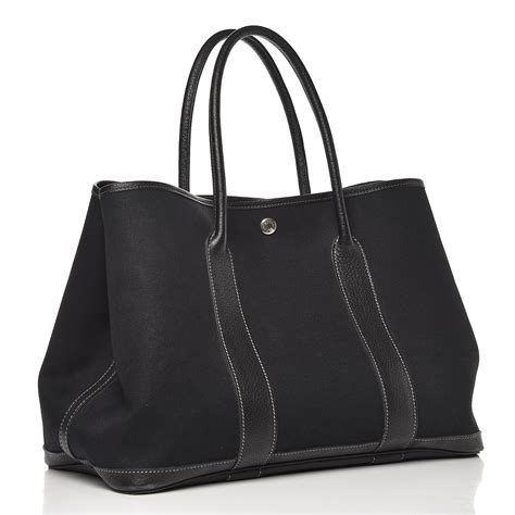 HERMES Toile Negonda Garden Party Tote 36 MM Black